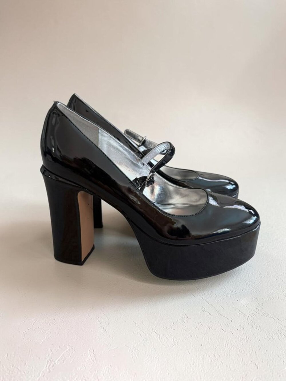 MIX NO 6 Black Patent Platform Mary Jane Heels Size 9